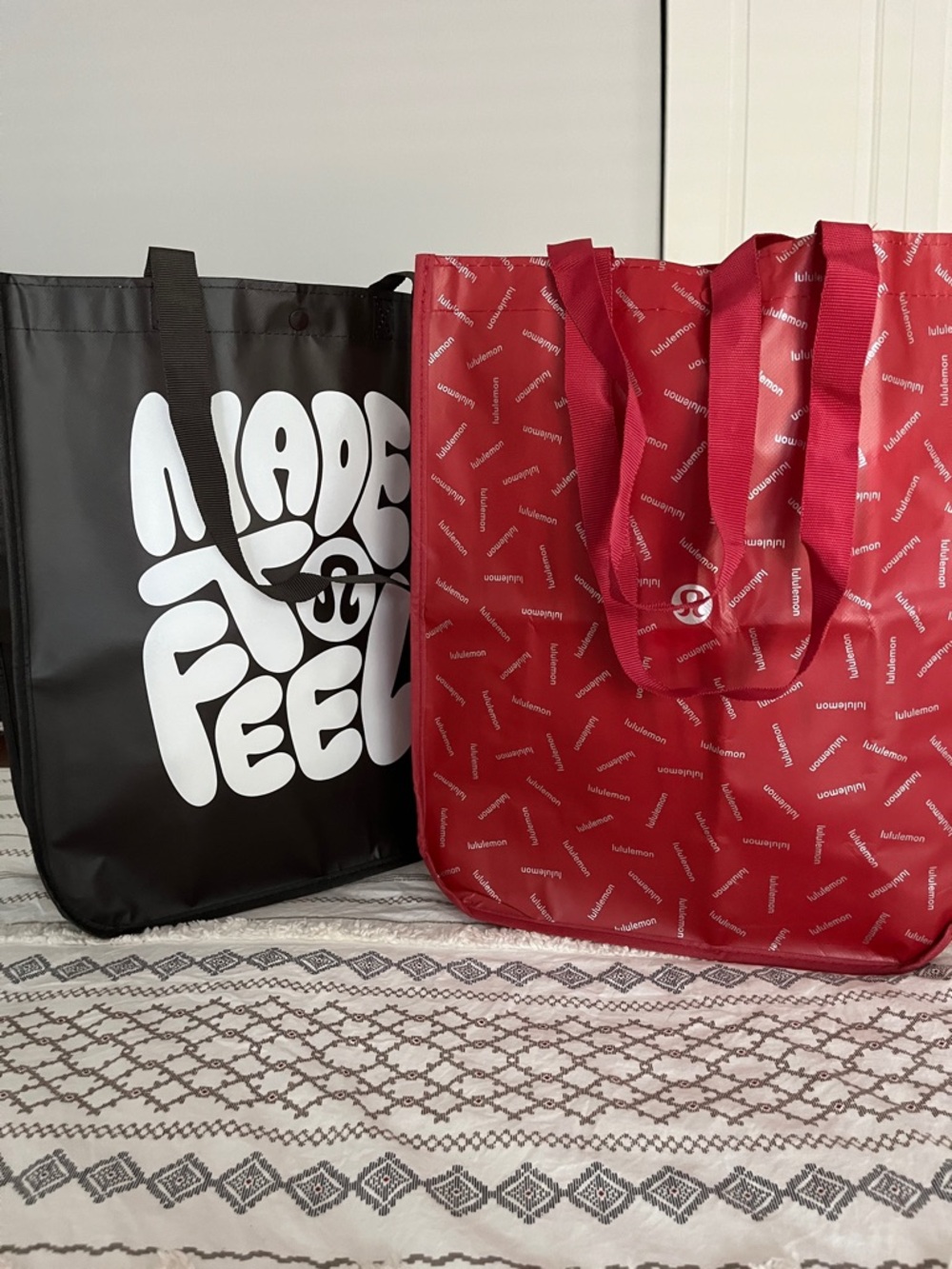 lululemon athletica Red Logo Print Tote
